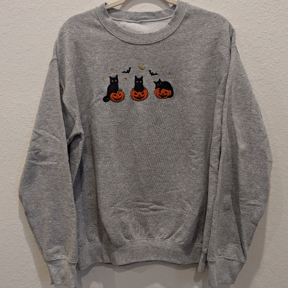 Embroidered Halloween Crewneck Sweatshirt